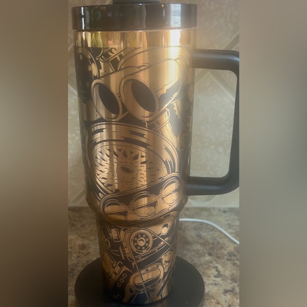 Mechanic themed laser engraved tumbler 40oz